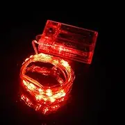 TuoTu Fairy Lights Battery Operated, Christmas Tree Lights with 8 Flashing Modes and 8-16 Hours Timer，5M/16ft 50 LED Copper Wire Light (1, Red)