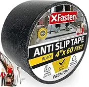 XFasten Anti Slip Traction Tape, Black, Outdoor and Waterproof, 4-Inches x 60-Foot (101.6mm x 18.28m) Safety Track Tape Waterproof and Non Skid Indoor and Outdoor Safety Track Tape