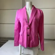 J.CREW Cotton Blend Two-Button Blazer Women's Size 14 Vivid Fuschia
