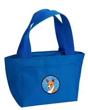 Caroline's Treasures SC9124BU Basenji Lunch or Doggie Bag, Large, Blue