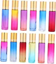 KAILIKETIY 12Pcs Gradient Perfume Bottles for Women Refillable Containers with Random Color Caps for Essential Oils Travel and Personal Use