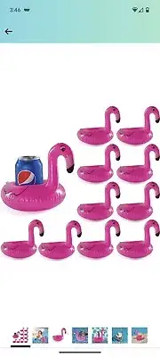 Top Race 24 Pink Inflatable Drink Floaties Pool Drink Holders for Adults