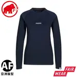 【MAMMUT 長毛象 女 QD LOGO PRINT LS AF 快乾長袖T恤《海洋藍PRT1》】1016-01040/排汗衣