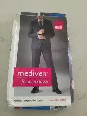 Mediven For Men BLACK Classic 15-20 Calf Compression Socks Closed Toe Size III