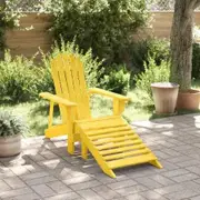 Adirondack Chair with Ottoman Yellow Solid Wood Fir