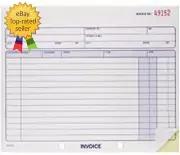 Invoice Book 2 Part Carbonless 8.38 X 7.19 Inches 50 Sets per Book White