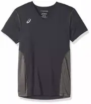 ASICS Unisex-Child Jr. Decoy Short Sleeve V-Neck, Steel Grey/Heather Grey, M