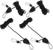 PAMINGONO 4 Tent Windproof Rope Tent Rope Tensioner Pulley Tent Rope Tightener Buckles Rope Cord Camping Rope with Pulley Rope for Tarp Portable Adjustable Fix Camping Rope Tie Down Rope