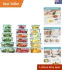 18 Pack BPA-Free Glass Meal Prep Containers - Airtight & Leakproof Design