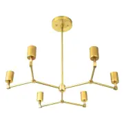 Modern Brass Chandelier Mid Century Sputnik Stunning Industrial Fixture Lamp