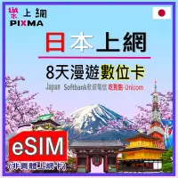 在飛比找Yahoo!奇摩拍賣優惠-日本esim數位上網 8天5GB吃到飽日本上網 戶東京大阪北