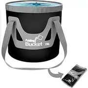 5 Gallon Collapsible Bucket with Handle,20L Camping Water Storage Container Portable Folding Bucket,Ultra Lightweight for Fishing, Camping, Hiking, Backpacking, Car Washing，Outdoor Survival