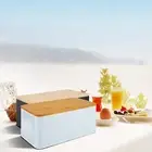 Bread Box with Bamboo Lid Metal Bread Bin Reusable Bread Container UnkCWԅ