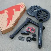 ODYSSEY BMX THUNDERBOLT+ BICYCLE CRANK + SPROCKET KIT BLACK FIT CULT SUNDAY