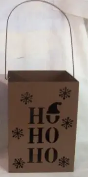2 NEW Lantern Pillar Candle Holders CHRISTMAS HO HO HO