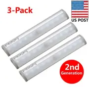 Motion Sensor Light 10 LED Cabinet Auto Night Step Drawers Closet Magnetic Kuled
