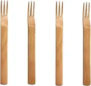 HAKIDZEL 4pcs Wooden Fruit Forks Stylish Japanese Style Dessert Picks Reusable and Safe for Parties for Appetizers Fruit Salads and Cupcakes for Home and Events