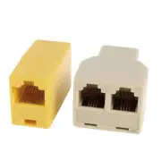 6P4C RJ11 Female to Dual Female Socket + 8P8C RJ45 Female to Female F/F Adapter