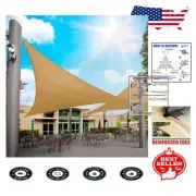 Heavy-Duty Sand Beige Triangle Sun Shade Sail 8' x 8' - Custom Sizes Available