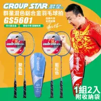 在飛比找momo購物網優惠-【GROUP STAR】群星混色鋁合金羽毛球拍2入組(羽球拍