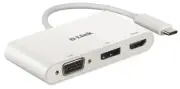 D-LINK - USB-C to 3-in-1 Display Adaptor, DisplayPort HDMI VGA