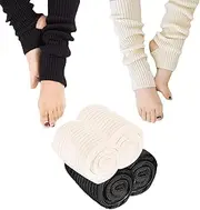[LDBKLGHJ] White Leg Warmers - Ultra Soft Leg Warmers for Women and Young Women, Stirrups, Leg Warmers, Gaiters, Yoga Socks, Warm Socks, Long Legs - Ideal for Ballet, Yoga and Dance, in Black and White