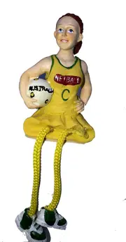Australian Netballer Shelf Sitter Figurine Player Colours Ornament Centre