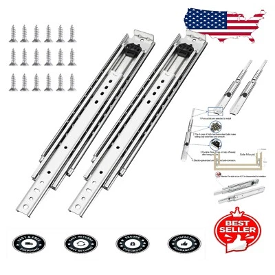 Industrial 30 Inch Drawer Slides with 500 lb Capacity - Stainless Steel Rails