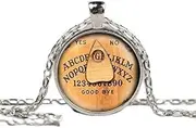 [xiaojiumei] Monogram Ouija Board Initial Pendant Necklace Personalized Alphabet Glass Dome Jewelry Charm Round Circle