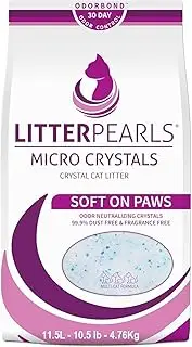 Litter Pearls Micro Crystals Cat Litter, 10.5 lb, Clear with Blue (10610)