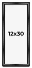 12x30 Shadow Box Frame Black | 1.25 inches Deep Real Wood Contemporary Shadowbox