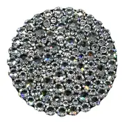 Handmade Bling Black Popsocket made with Multi Sized Clear Swarovski Crystals