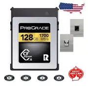 Premium 128GB Gold CFexpress Type B Memory Card - 1700MB/s Speed, Secure Design