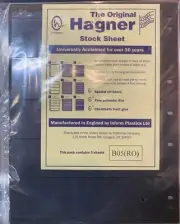 HAGNER STOCK SHEETS SINGLE SIDE #B05 BLACK FIVE ROW 5 PACK FREE SHIPPING !!