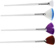 ADOCARN 4pcs Fan-shaped Beauty Brush Fan Mascara Brushes Facial Brush for Women Face Mask Brush for Facial Makeup Detail Brush Facial Applicator Brush Travel Makeup Brushes Make up Brush