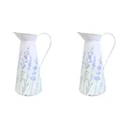 2x LVD Water/Juice Jug Pitcher Decorative Drink Container Large Lavender White