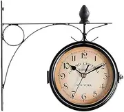 Outdoor Wall Clock Weatherproof, Garden Ornaments Outdoor, Easy to Read Large Numbers Precise Timing Creativity European Style