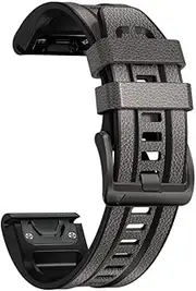 [MGTCAR] 22 26mm Smart Watchband Straps For Garmin Fenix 7 7X 6 6X Pro 5X 5 Plus 3 HR 935 Enduro Quick Release Leather Silicone Bracelet