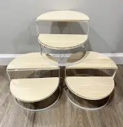 8-pack Two-Tier Shelf Decorative Wood Display Tray 7.25" x 9.5" - FULL CASE NWT