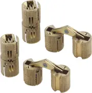 Antrader 4-Pack 10Mm Brass Barrel Hinges Cylindrical Hidden Cabinet Concealed In