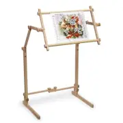 Needlework Floor-Standing Stand Adjustable Frame Made Organic Beech 15.7" x 22"