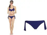 Splendid Bayside Retro Pant Bikini Swimsuit Bottom Tie Navy Blue SP5362 Large