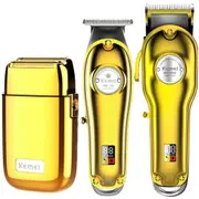 Metal Professional Hair Clipper Combo Men Shaver Electric Barber Hair Trimmer