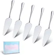 5 Pcs Pie Server Set, Stainless Steel Cake Cutter Pizza Spatula Server, Triangul