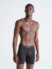 Calvin Klein NB3314001 Mens Embossed Icon Micro Long Boxer Brief, Black,XL