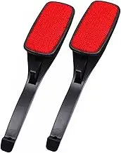 Magic Lint Brush, Fabric and Clothes Cleaner, Pet Hair Remover Clothing, with Pop-up Multi-Directional Swivel Head 2Pcs (Black Rotary Type)
