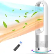 Bladeless Heater and Fan Combo, All the Season, 80° Oscillating with Remote and