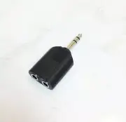 Audio 6.3mm 1/4" Stereo Phono Plug To Dual 6.3mm Stereo Jack Splitter Adapter