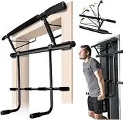 Doorway Pullup Bar Dip Bars Station - Minimal Space, EASY STORAGE, Power Tower Dip Station and Pull-up Bar for Doorway, Collapsible Dip Station, No Door Damage, High Weight Capacity, 2024 Upgraded