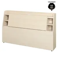 在飛比找momo購物網優惠-【顛覆設計】諾兒插座書架床頭箱(雙大6尺)